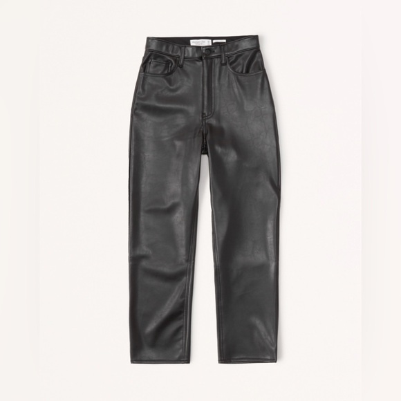 Abercrombie & Fitch Curve Love Vegan Leather Ankle Straight Pants, NWT - Picture 6 of 10
